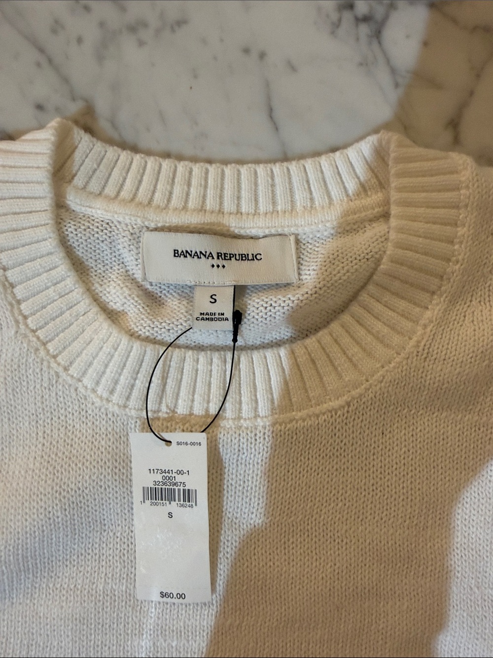 Banana Republic White Crewneck Short-Sleeve Sweater - Picture 2 of 5